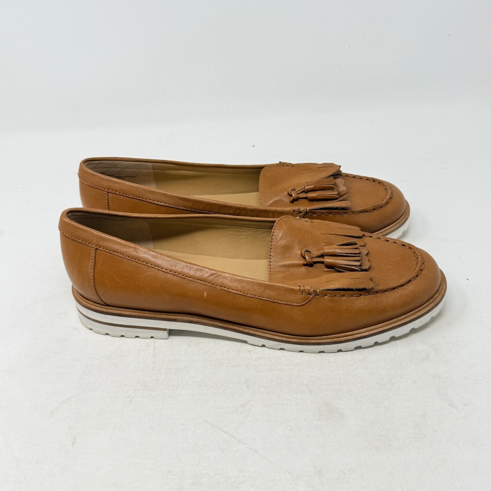 Talbots Tassel Loafers Cognac 9M Casual Leather Kiltie Lug Sole Timeless Preppy - Picture 7 of 9